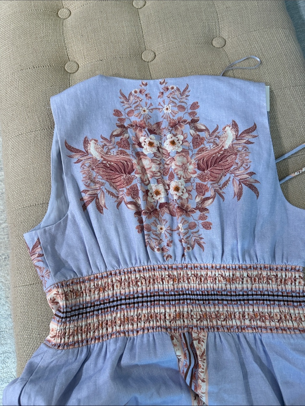Caroline Constas Lilac Floral Tie-Front Maxi Dress - Picture 8 of 9